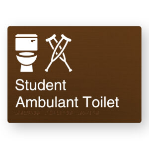 Student Ambulant Toilet Braille Sign in a Bronze Finish