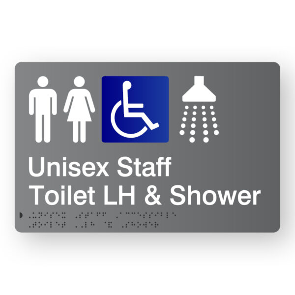 Unisex Accessible Staff Toilet LH & Shower (SKU - UASTLS) Grey
