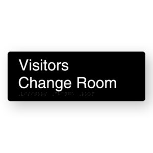 Visitors Change Room Braille Sign in Black Aluminium - Image 1