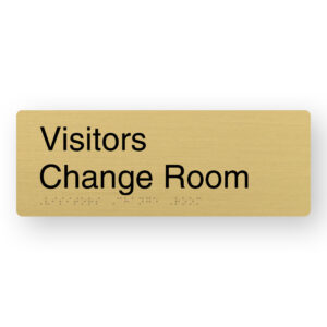 Visitors Change Room Braille Sign in a Satin Brass Finish - Image 1