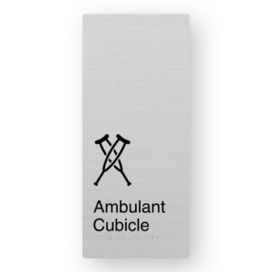 Ambulant Cubicle Braille Sign in XL Anodised Aluminium