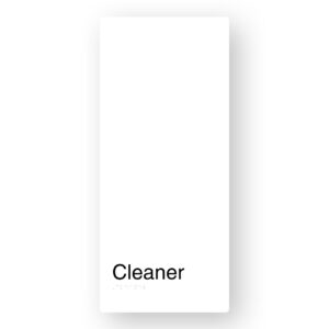 Cleaner Braille Sign in XL White Aluminium