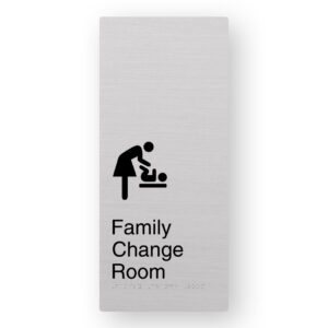 Family Change Room Braille Sign in XL Anodised Aluminium