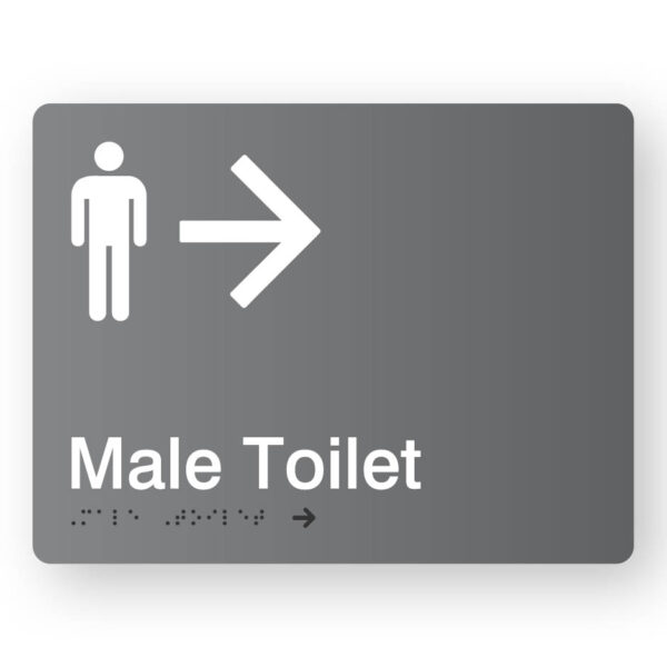 Male Toilet - Right Arrow (SKU - MTRA) Grey