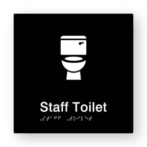 Staff Toilet Braille Sign in Black Acrylic - Image 1