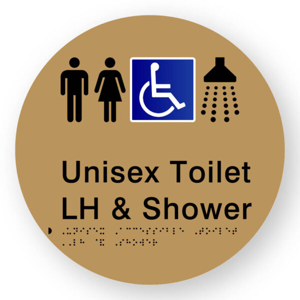 Unisex Accessible Toilet LH & Shower (SKU-BSSC-UATLS) Gold