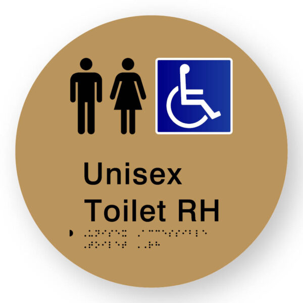Unisex Accessible Toilet RH (SKU-BSSC-UATR) Gold