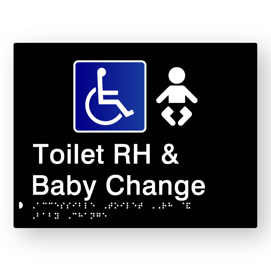 Accessible Toilet RH & Baby Change (SKU-BSS-ATRBC) Black