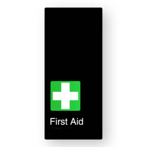 First Aid Braille Sign in XL Black Aluminium