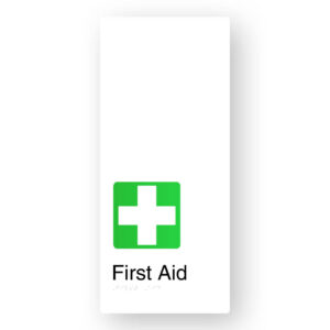 First Aid Braille Sign in XL White Aluminium