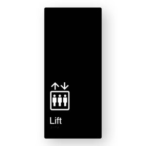 Lift Braille Sign in XL Black Aluminium