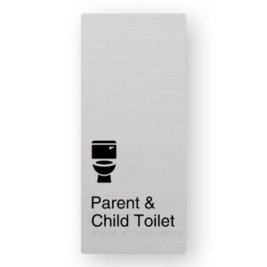 Parent & Child Toilet Braille Sign in XL Anodised Aluminium
