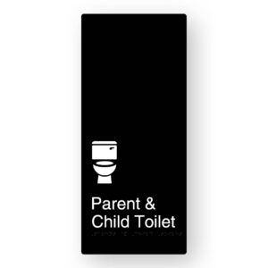 Parent & Child Toilet Braille Sign in XL Black Aluminium