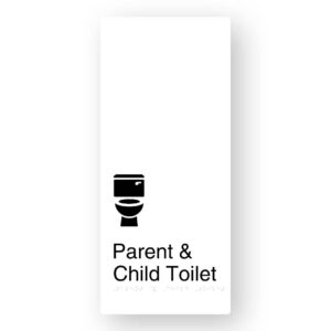 Parent & Child Toilet Braille Sign in XL White Aluminium