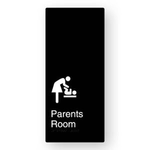 Parents Room Braille Sign in XL Black Aluminium