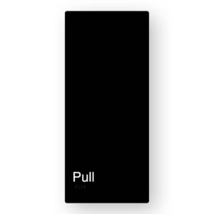 Pull Braille Sign in XL Black Aluminium