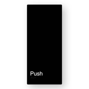 Push Braille Sign in XL Black Aluminium