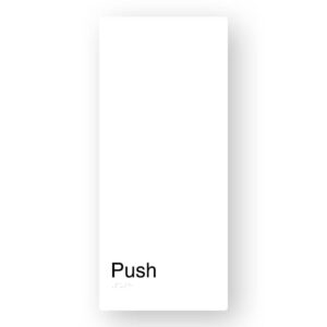 Push Braille Sign in XL White Aluminium