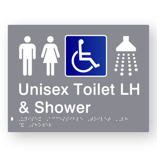 Unisex Accessible Toilet LH & Shower (SKU-BSS-UATLS) Grey