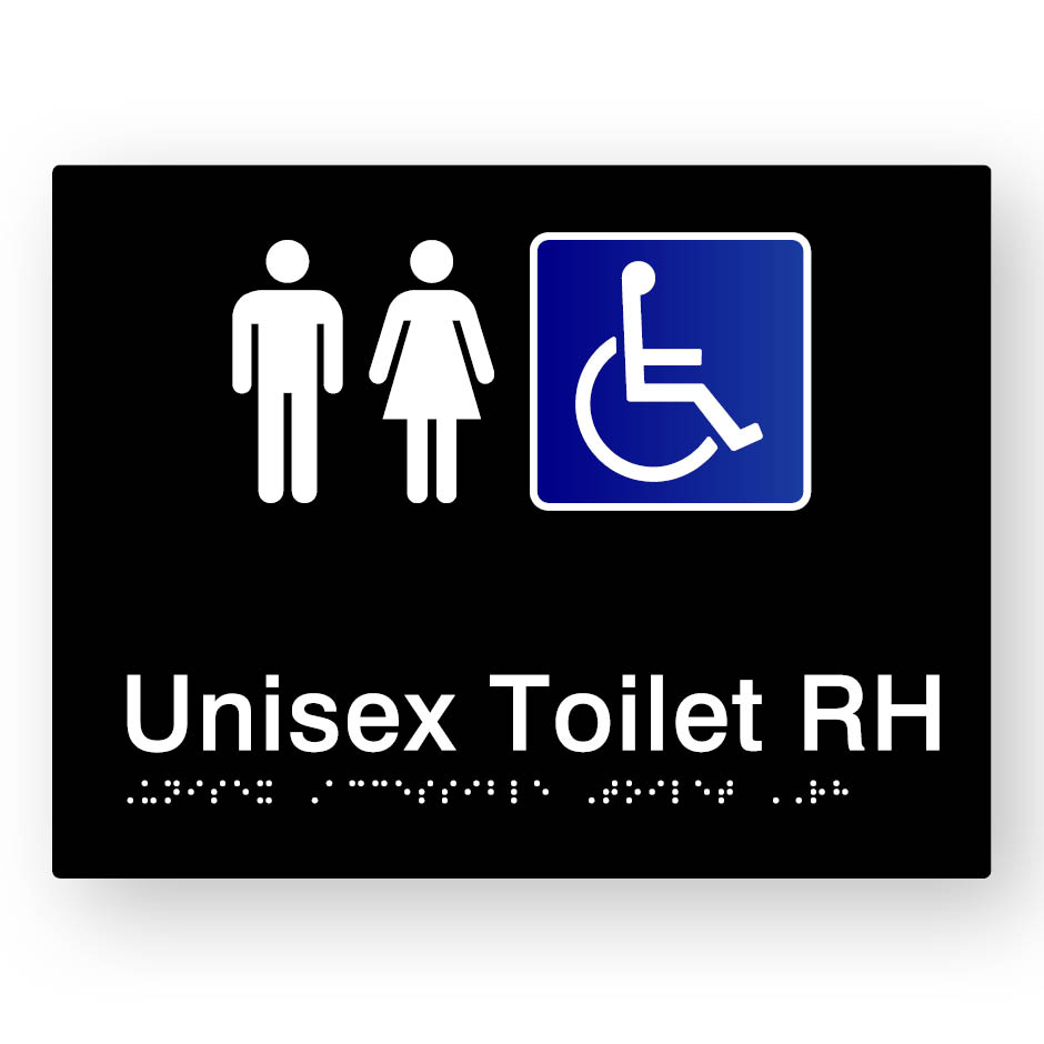 Unisex Accessible Toilet RH (SKU-BSS-UATR) Black