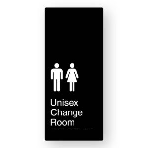 Unisex Change Room Braille Sign in XL Black Aluminium