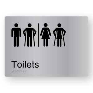 Airlock - Toilets Braille Sign in Stainless Steel