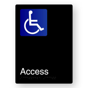 Accessible Access Braille Sign in Portrait Anodised Aluminium