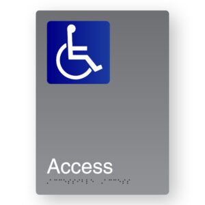 Accessible Access Braille Sign in Portrait Anodised Aluminium