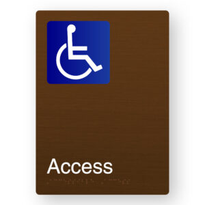 Accessible Access Braille Sign in Portrait Bronze Finish