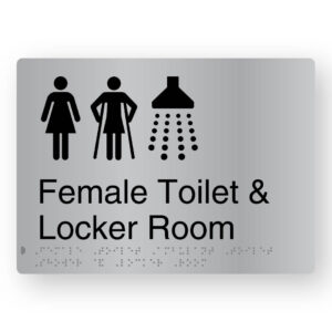 Female Toilet Ambulant Toilet Shower & Locker Room Braille Sign in Stainless Steel - Image 1