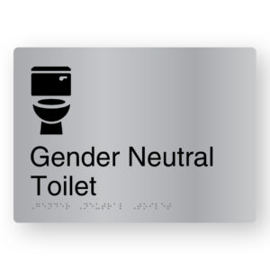 Gender Neutral Toilet Braille Sign in Stainless Steel
