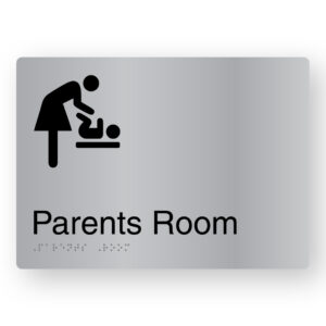 Parents Room Braille Sign in Stainless Steel