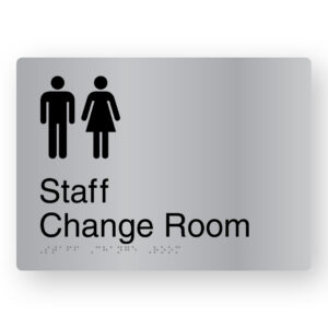 Staff Change Room Braille Sign in Stainless Steel