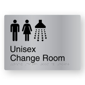Unisex Change Room Braille Sign in Stainless Steel