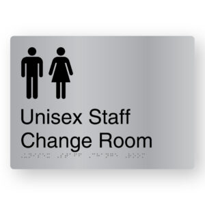 Unisex Staff Change Room Braille Sign in Stainless Steel