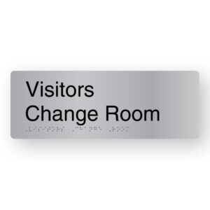 Visitors Change Room Braille Sign in Stainless Steel - Image 1