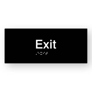 Exit Braille Sign in Black Acrylic