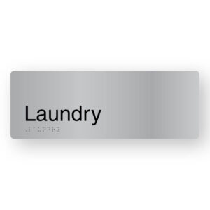 Laundry Braille Sign in Stainless Steel