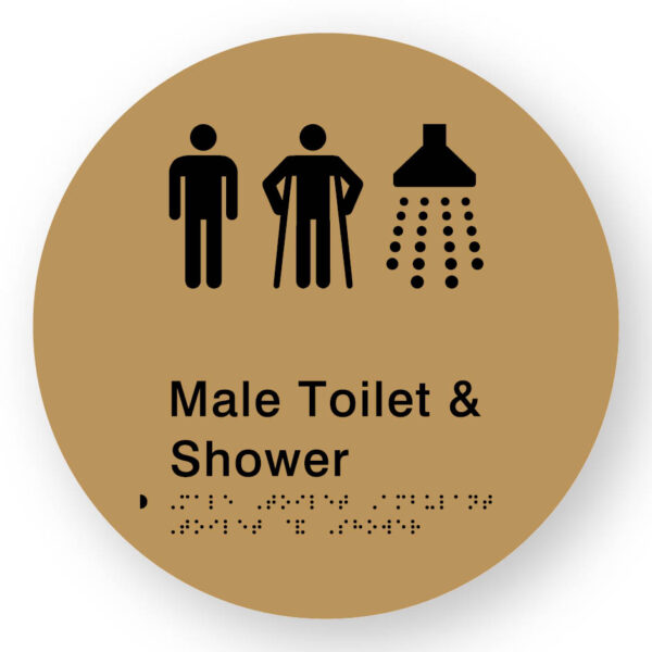 Male Toilet & Shower - (M - MA - S) - (SKU - TPC - MTATS) Gold