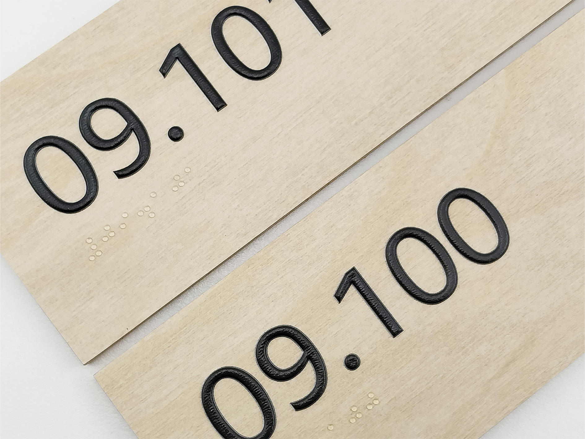 Custom 3d printed Braille Signs on Customers Panels