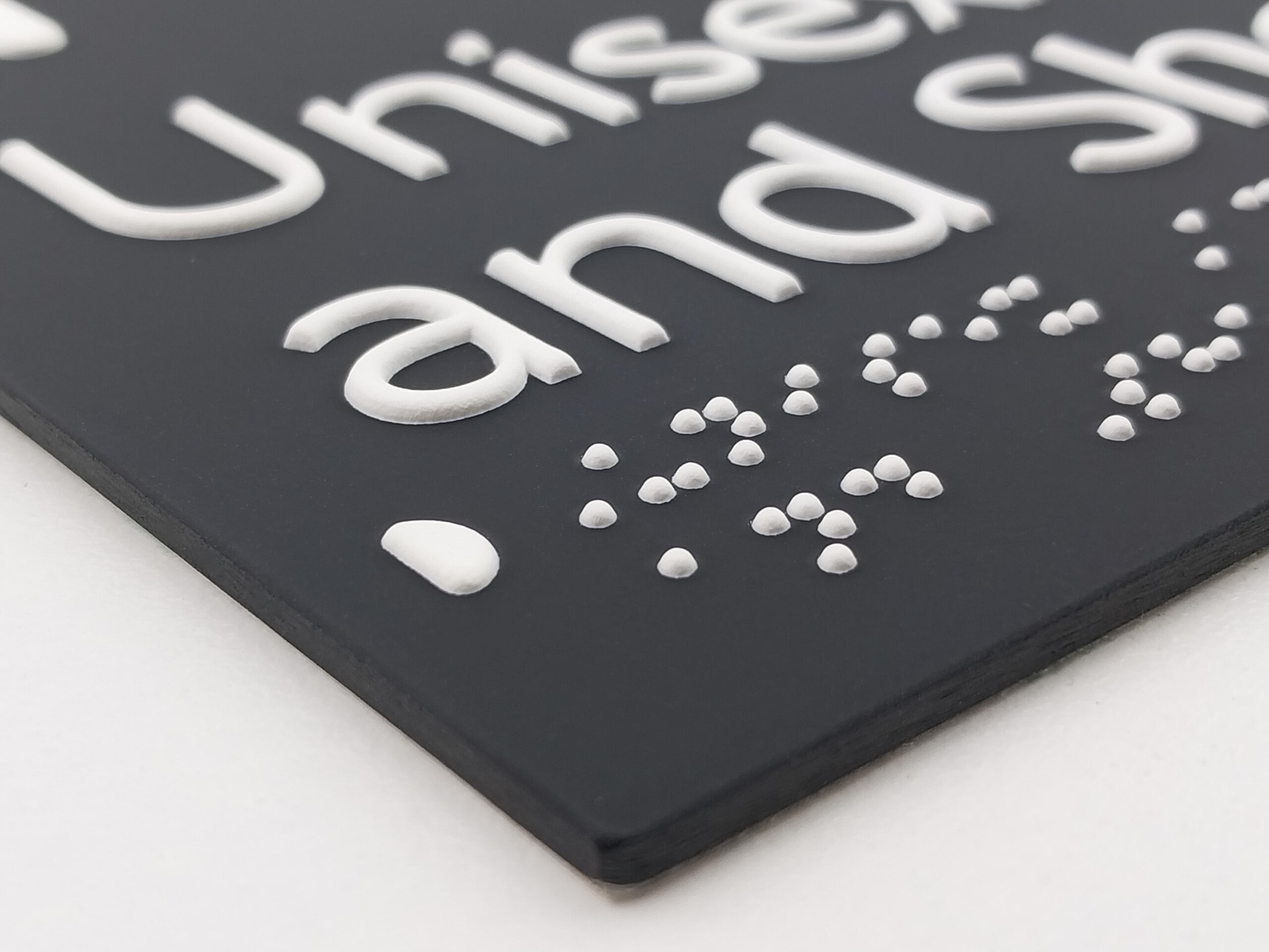Close up of 3d printed Braille Sign