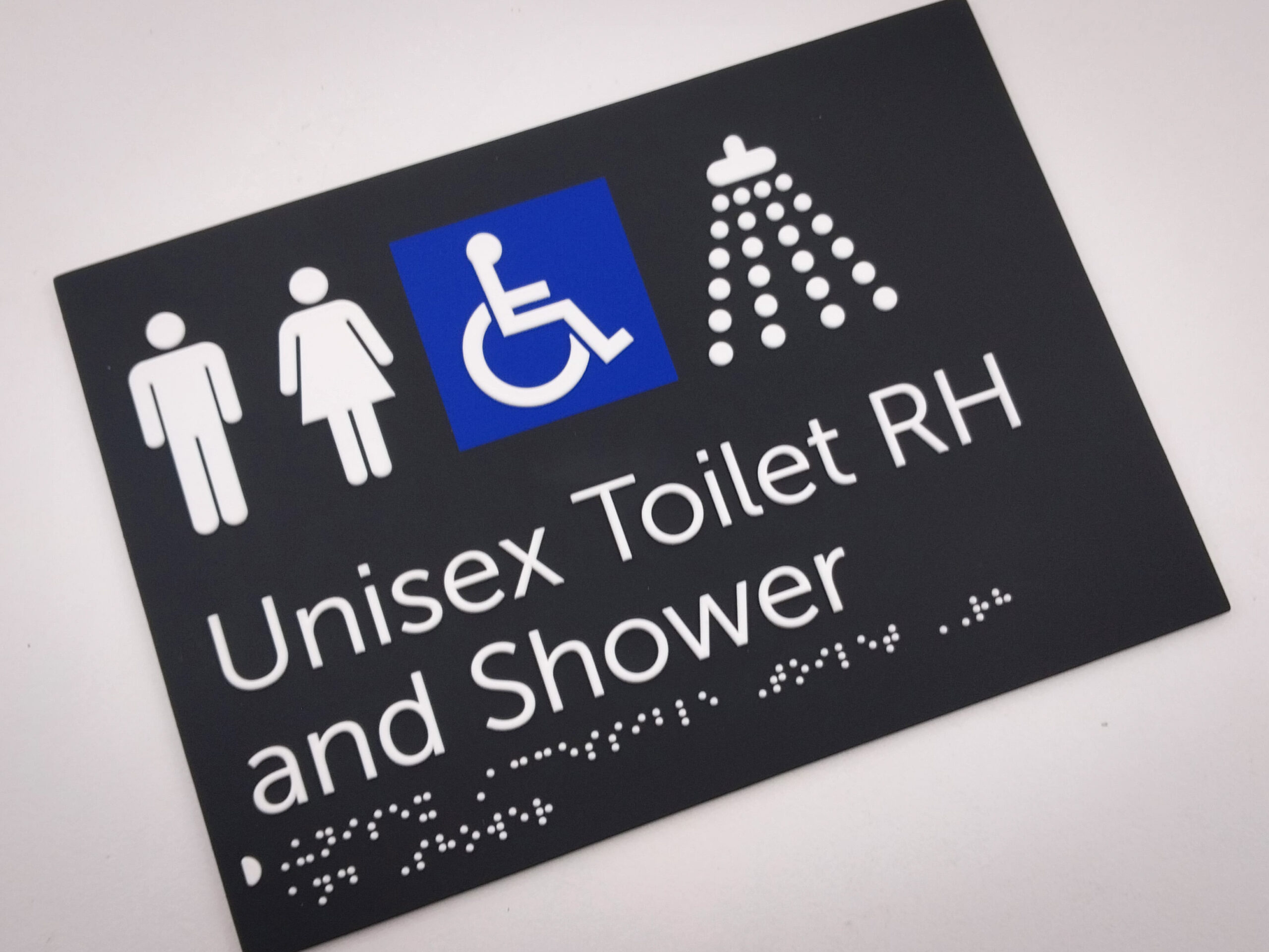 Custom Aluminium Braille Sign with 3d printed Raised Graphics
