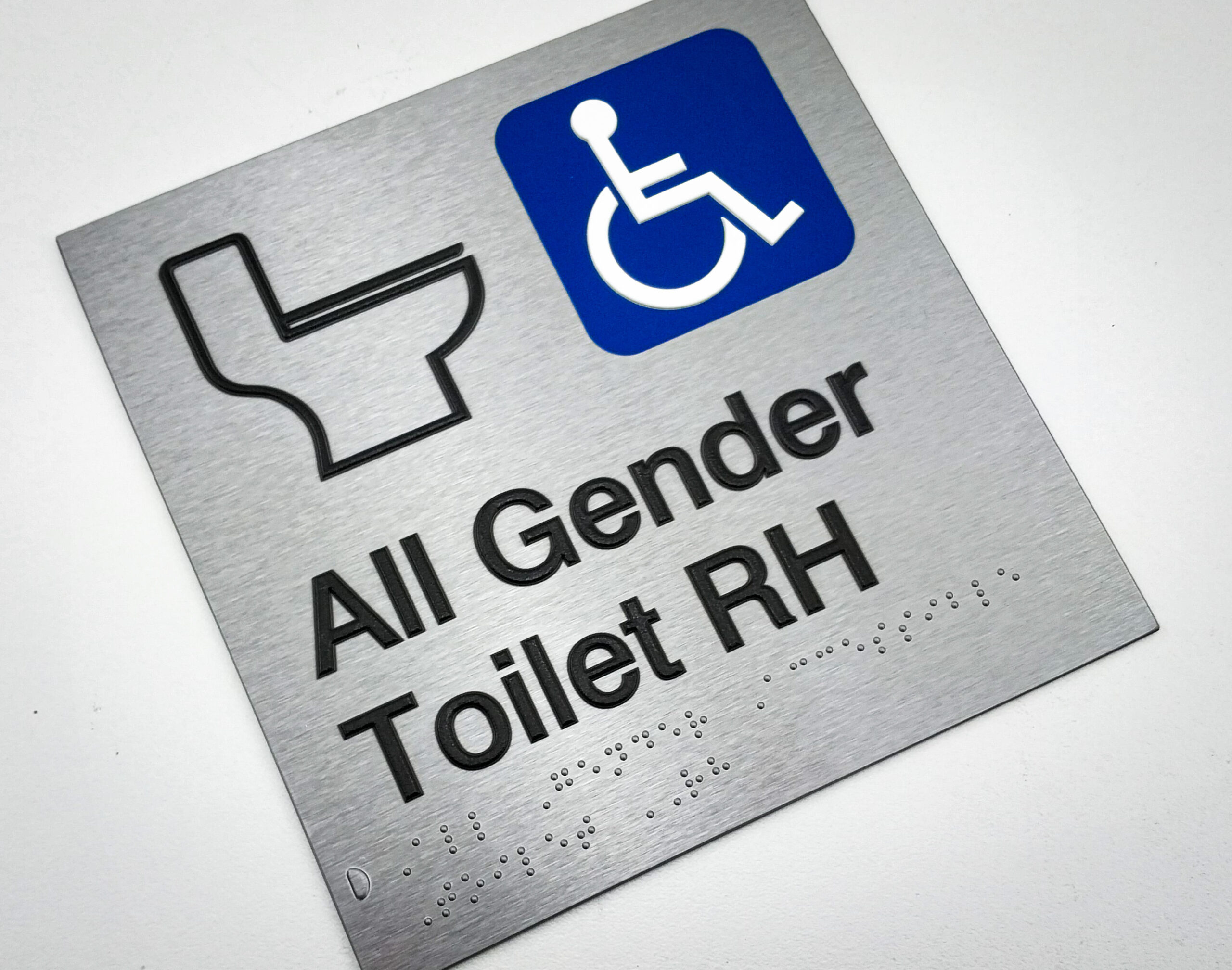 Custom Tactile Printed Stainless Steel Braille Sign