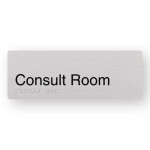 Consult Room Braille Sign in Anodised Aluminium