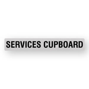 Services Cupboard Statutory Sign in Anodised Aluminium