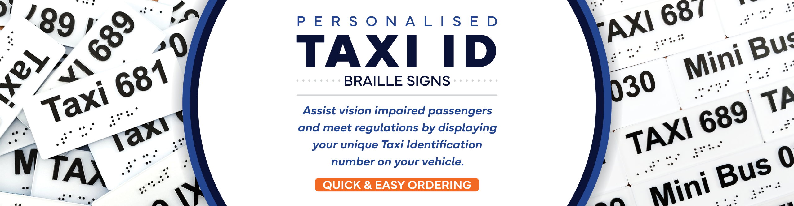 Taxi ID Braille Decal Banner