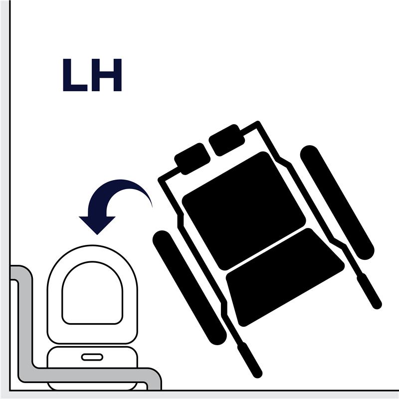 Accessible Toilet LH Illustration Explanation of what an LH Accessible Toilet is