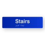Stairs Braille Sign, Tactile printed in Blue Acrylic.