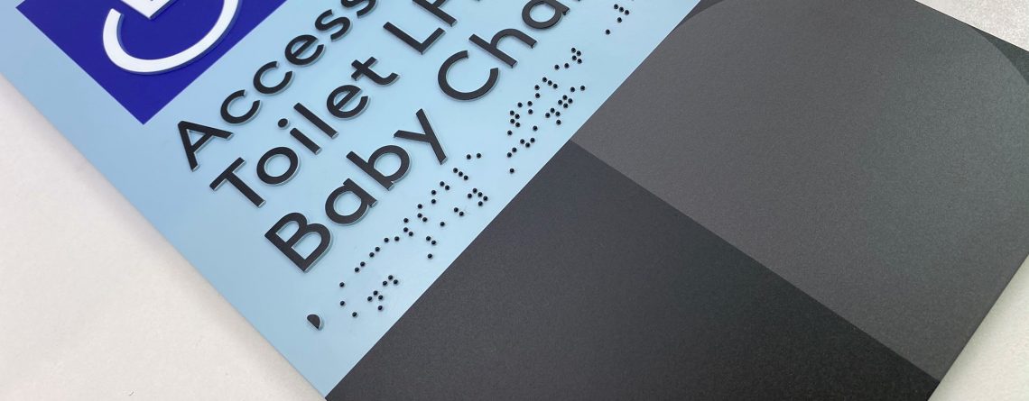 6mm Moulded Acrylic braille Sign with a 2pac finish