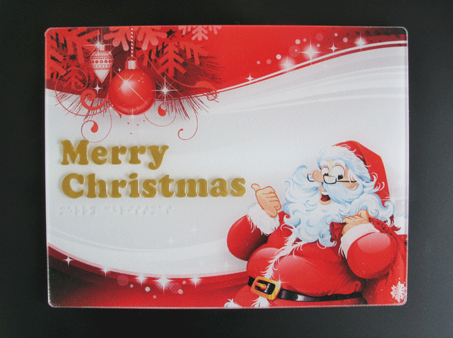 Merry Christmas Braille Sign, moulded from a piece of Acrylic